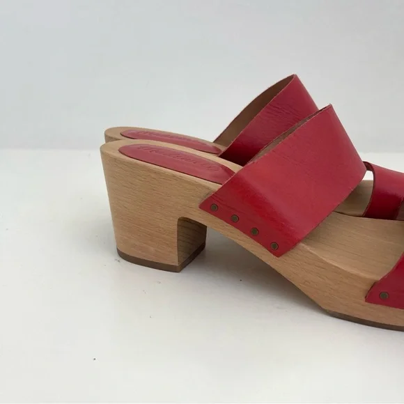 Red Leather Women's Sandals - Picture 2 of 13